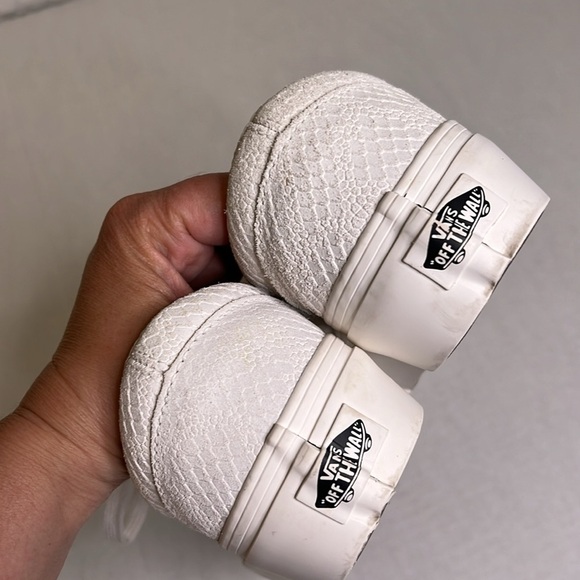 VANS ERA PLATFORM WHITE SNAKESKIN ANIMAL EMBOSSED SNEAKERS 7 - Picture 8 of 16